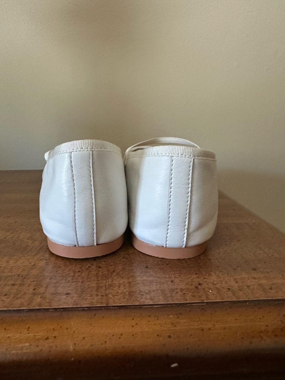 Steve Madden White Leather Ballet Flat with Mary Jane Strap - Picture 4 of 7